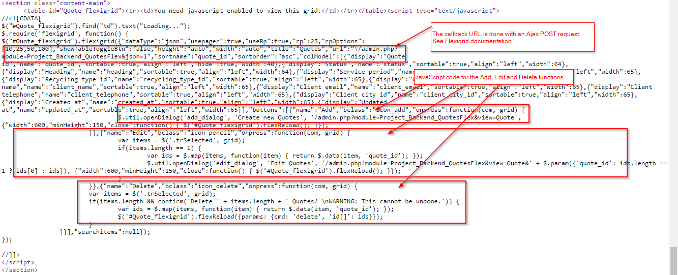 Flexigrid JS
