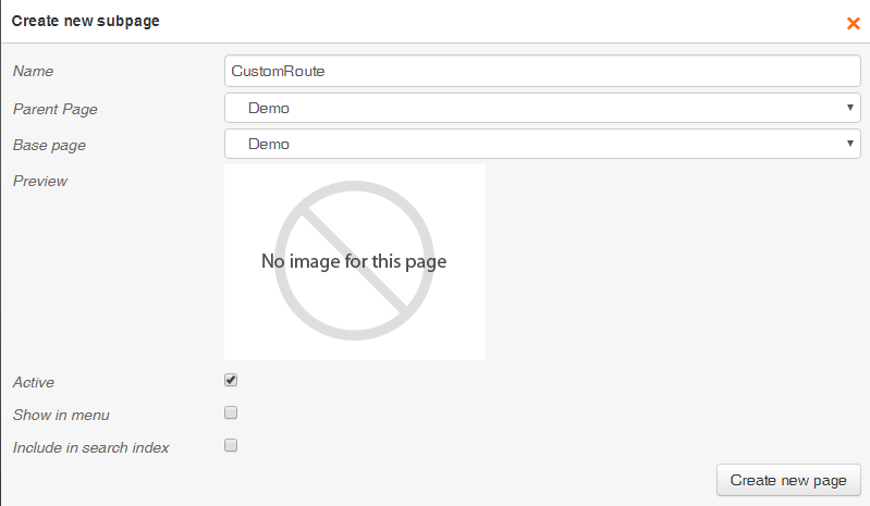 add custom route page