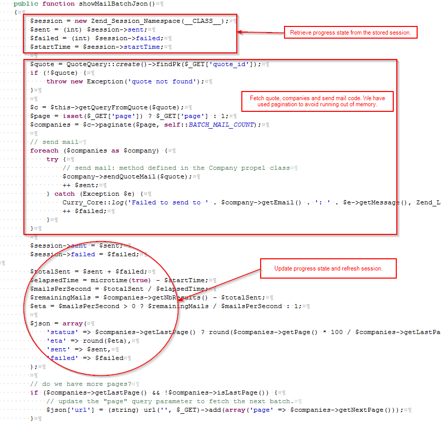 MailBatchJson code