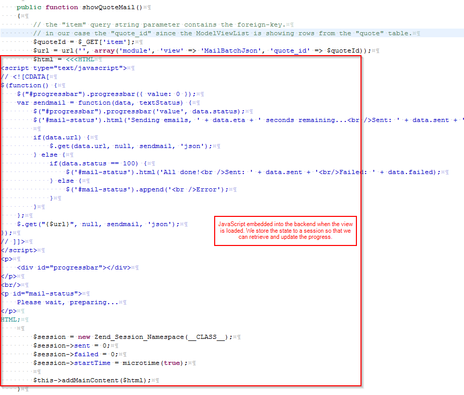 QuoteMail code