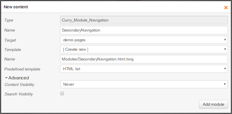 Secondary Navigation